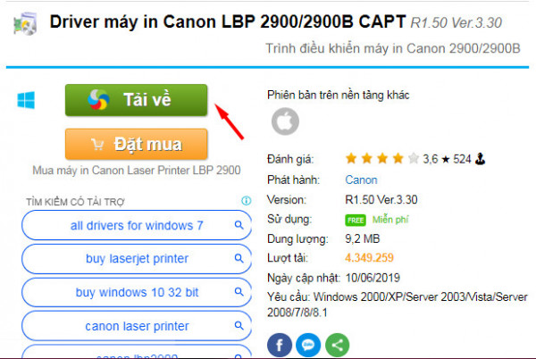 Hướng dẫn cài đặt máy in canon 2900 cho win 7 2