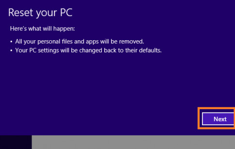 Cách reset máy tính win 8
