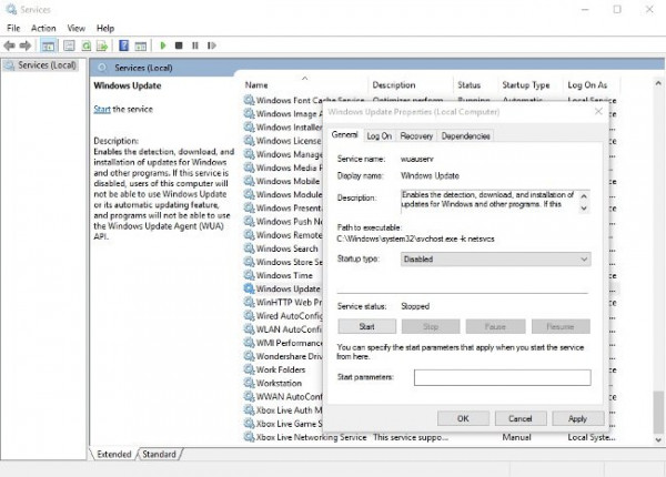 Tắt update win 10