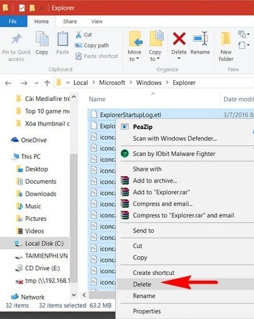 Dọn rác máy tính win 10